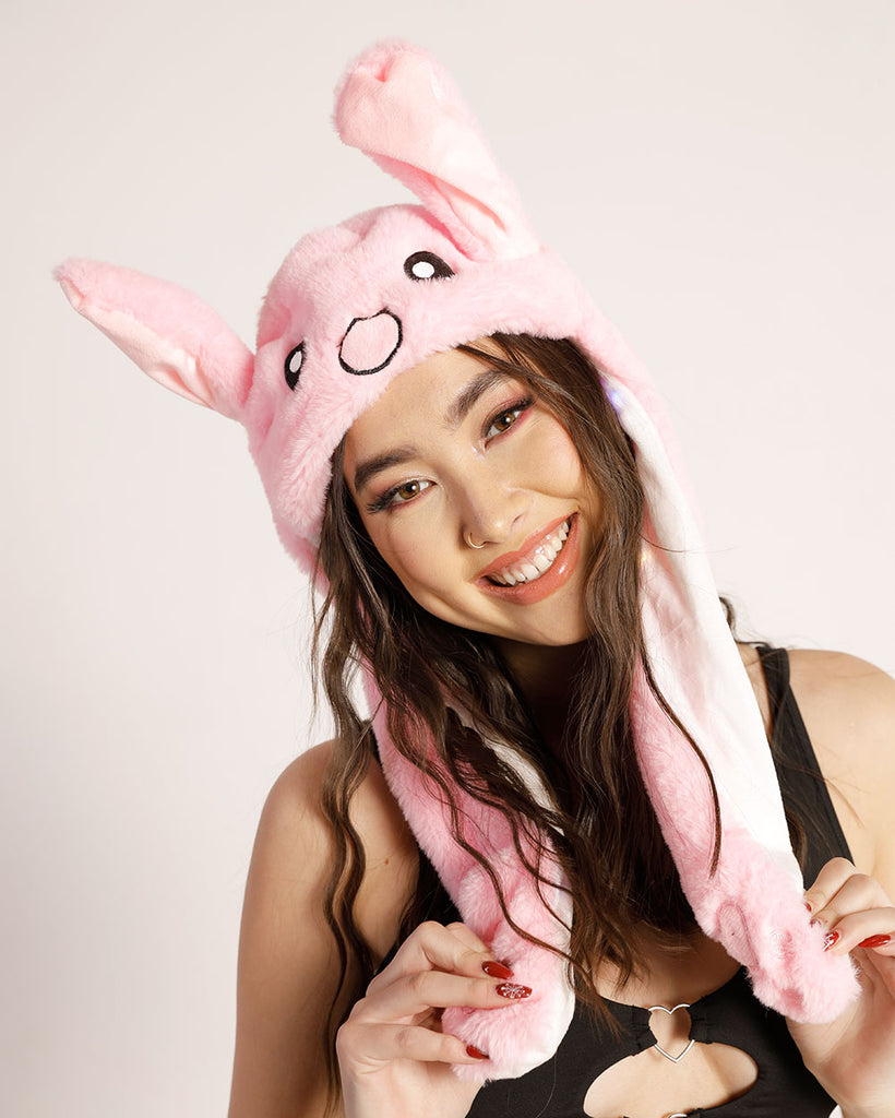 Glow Bunny LED Bucket Hat-Pink-Front--Bethany