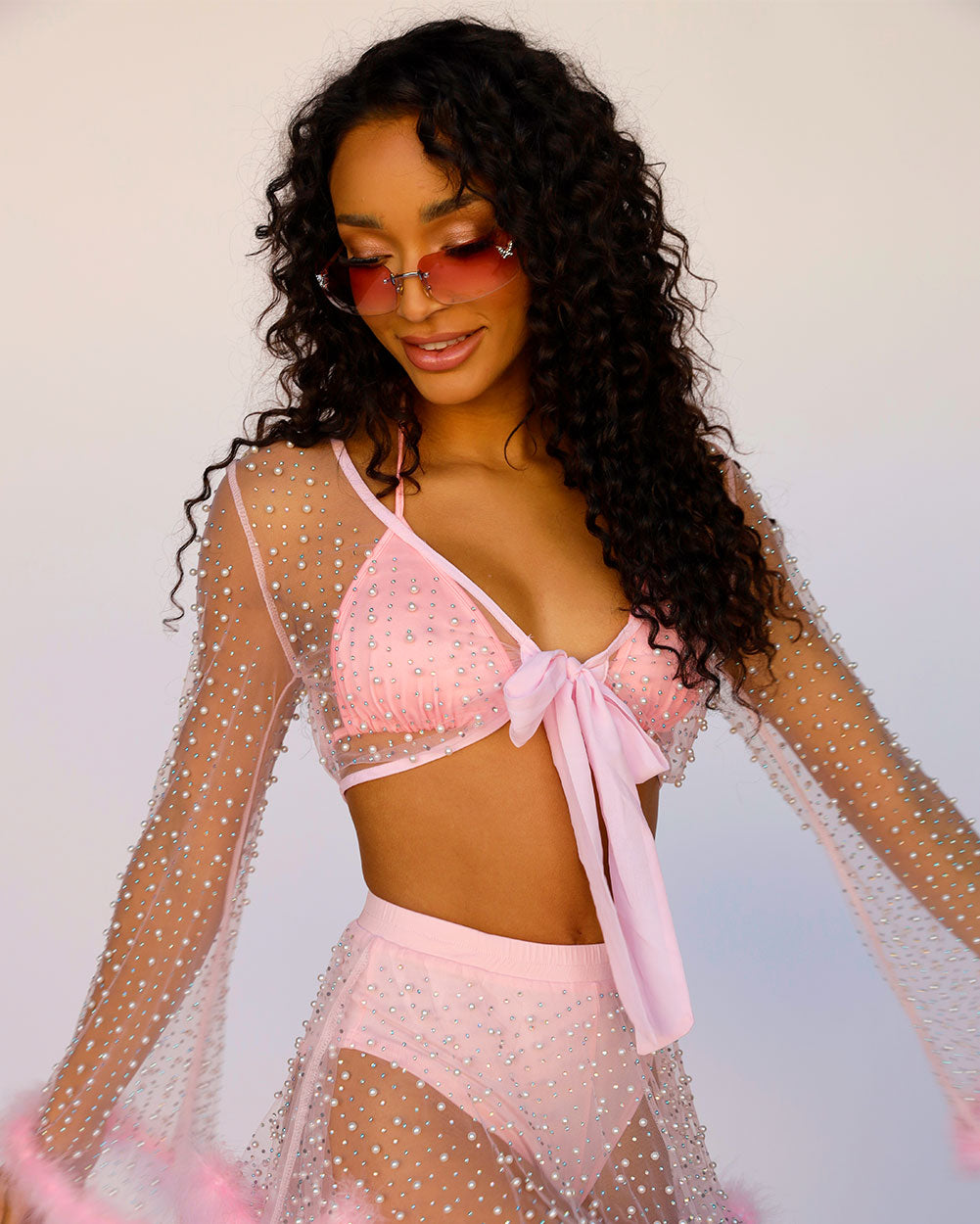 Happy Ever After Marabou Mesh Top – iHeartRaves