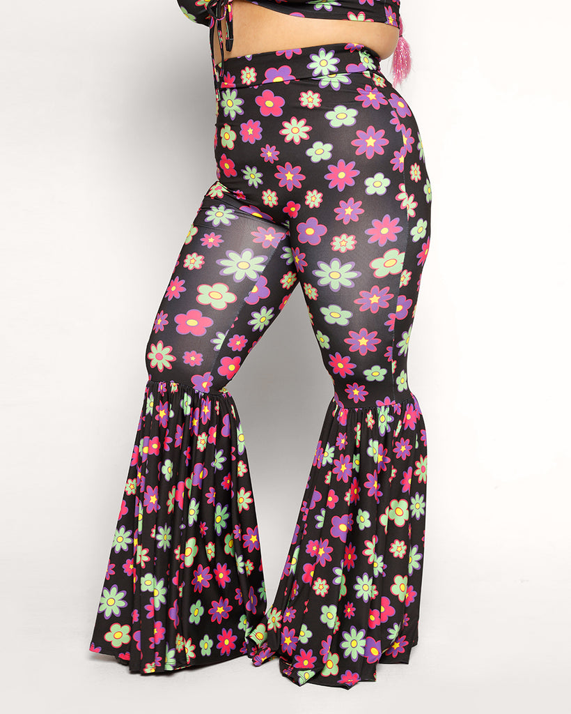 Happy Days Daisy Bell Bottoms-Black/Green/Pink/Purple-Curve1-Side--Silvia---1X