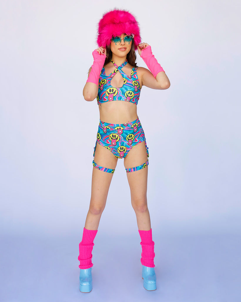 Cyber Pop Leg Warmers-Neon Pink-Regular-Lifestyle--Model---S