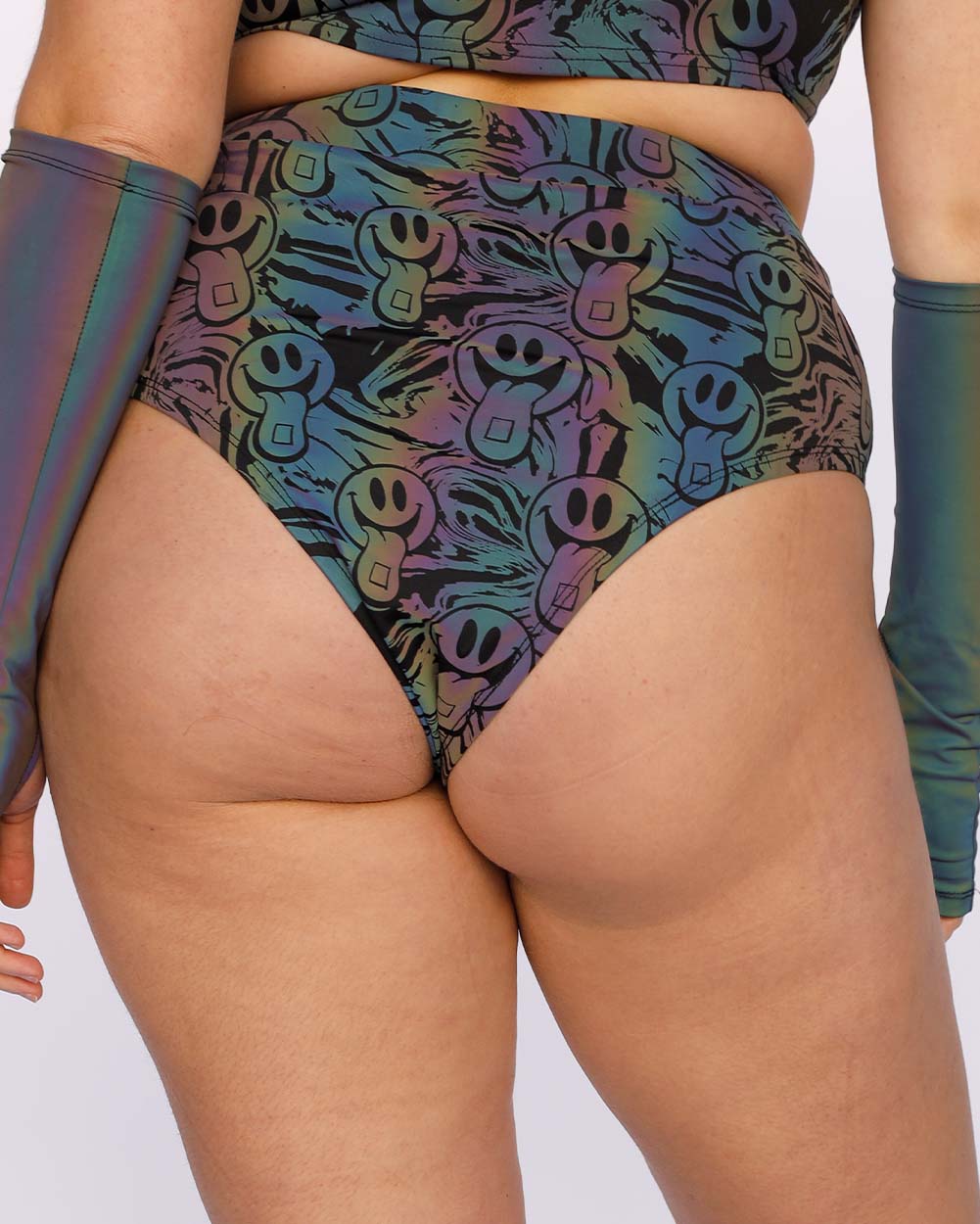 Seamless Booty Shorts Rainbow Black