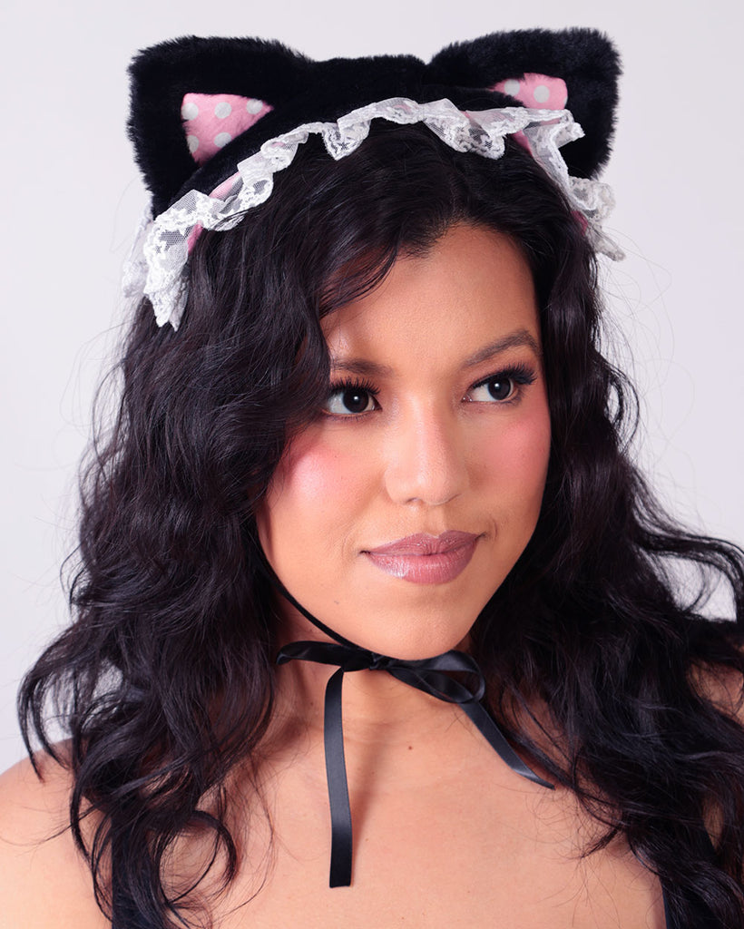 Here Kitty Headband-Black-Side