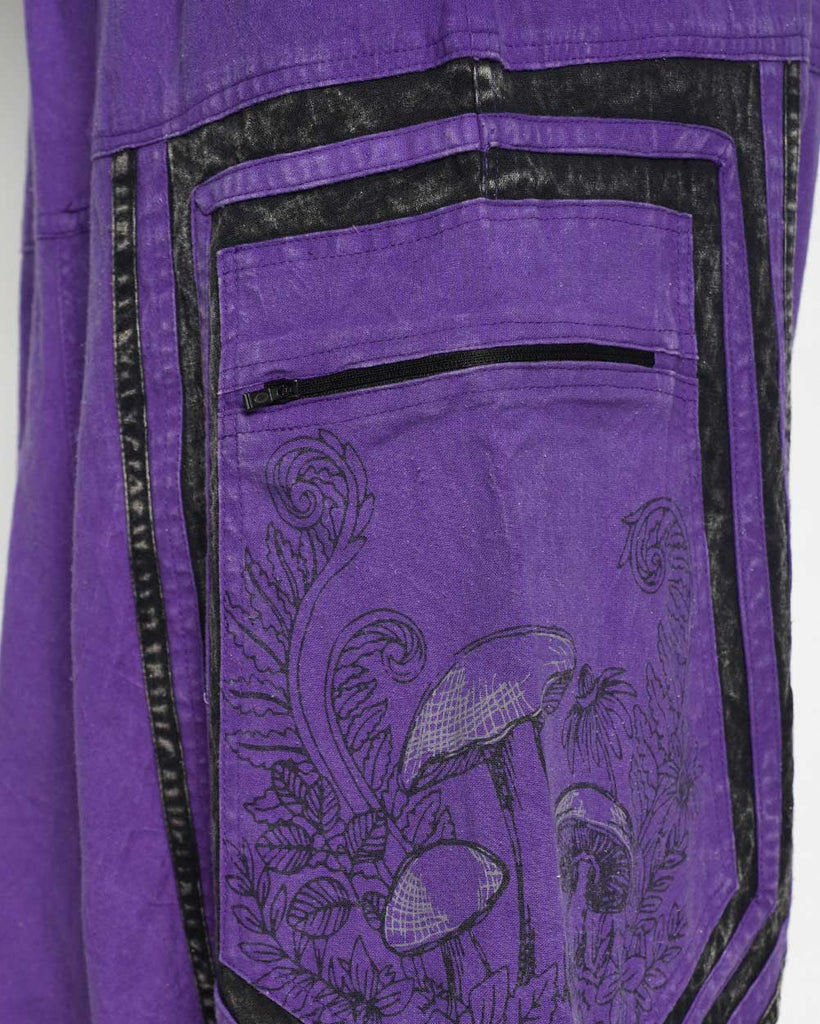 Highly Philosophical Unisex Harem Pants-Black/Purple-Regular-Detail 2--Liberty---S-M