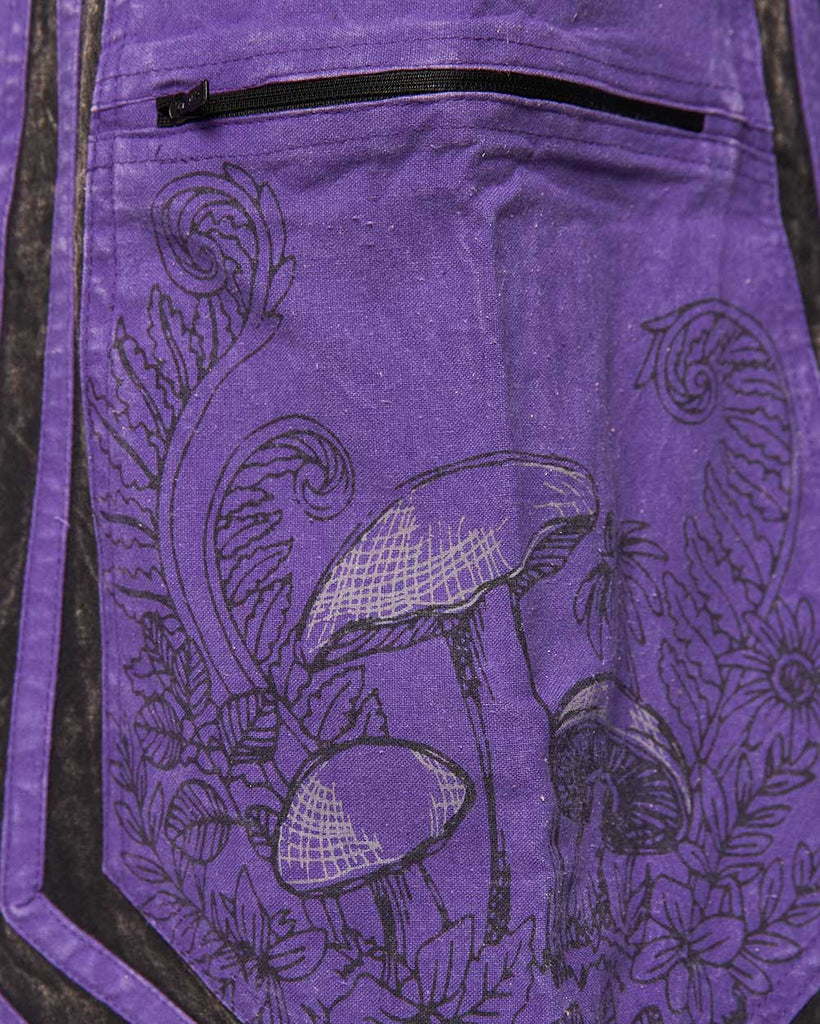 Highly Philosophical Unisex Harem Pants-Black/Purple-Regular-Detail 2--Courtney---S-M