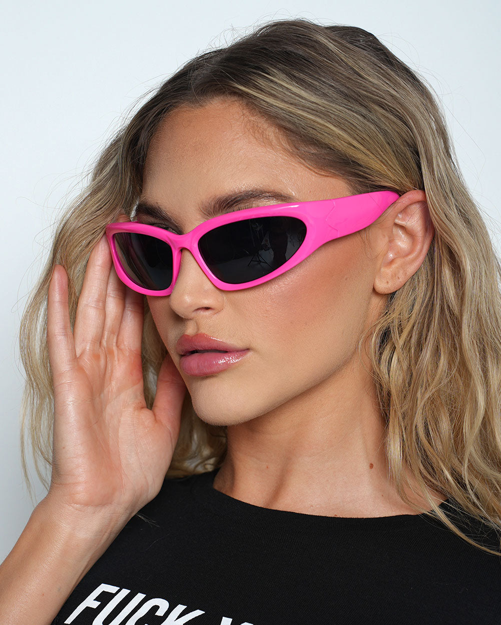 It Girl Oval Glasses-Hot Pink-Regular-Front--Liberty---S