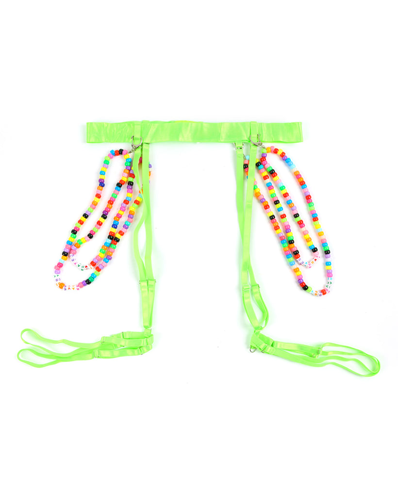 Kandi Kaleidoscope Chain Harness-Neon Green-Mock
