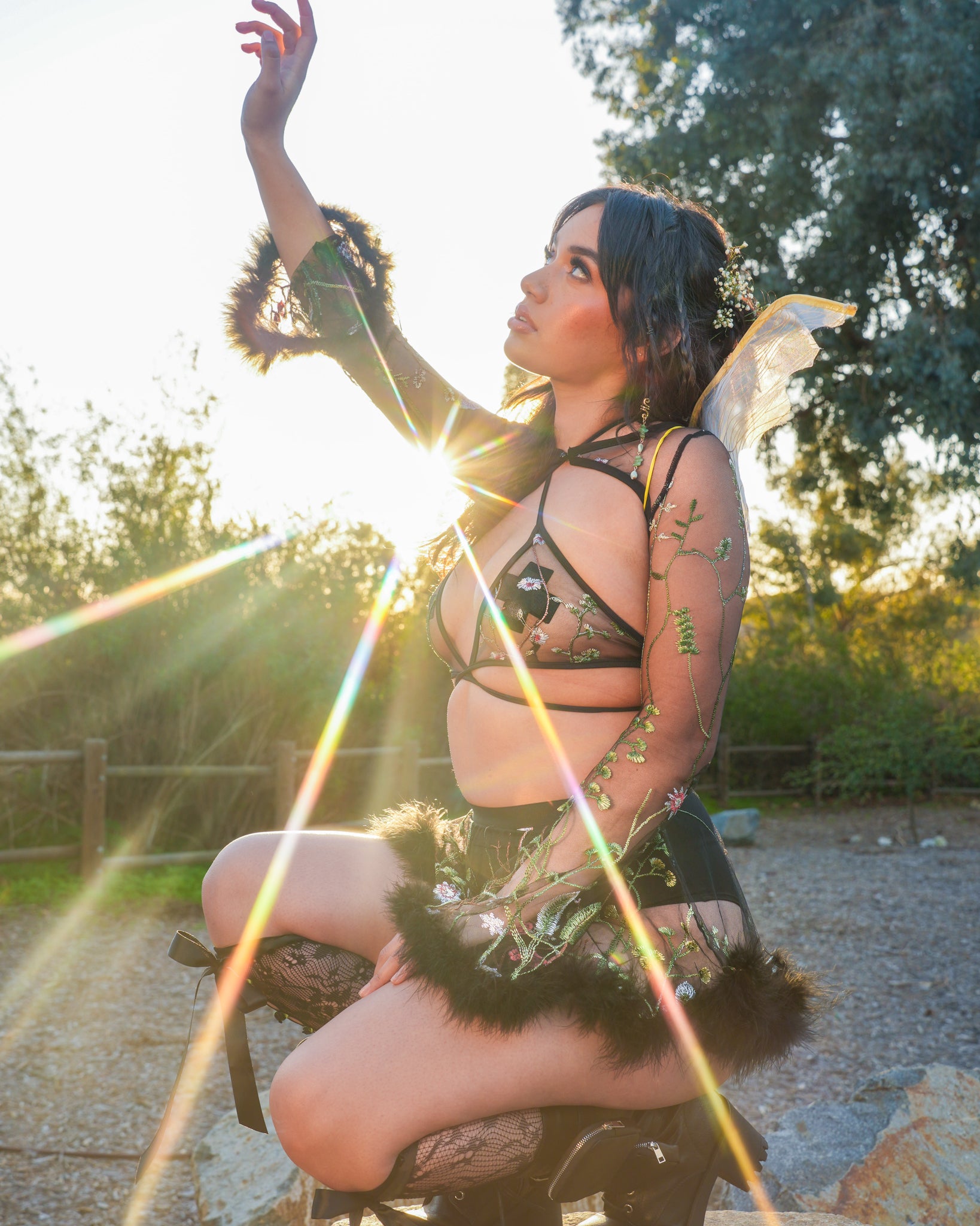 Lace Flowerfields Marabou Outfit – iHeartRaves