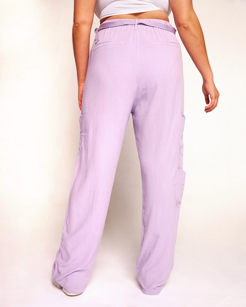 Lover Girl Parachute Pants With Heart Shaped Pockets-Lavender-Curve1-Back--Makayla3---1X