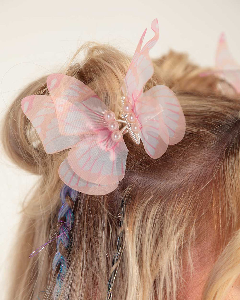 Mystical Wings Butterfly Hair Clip-Baby Pink-Detail