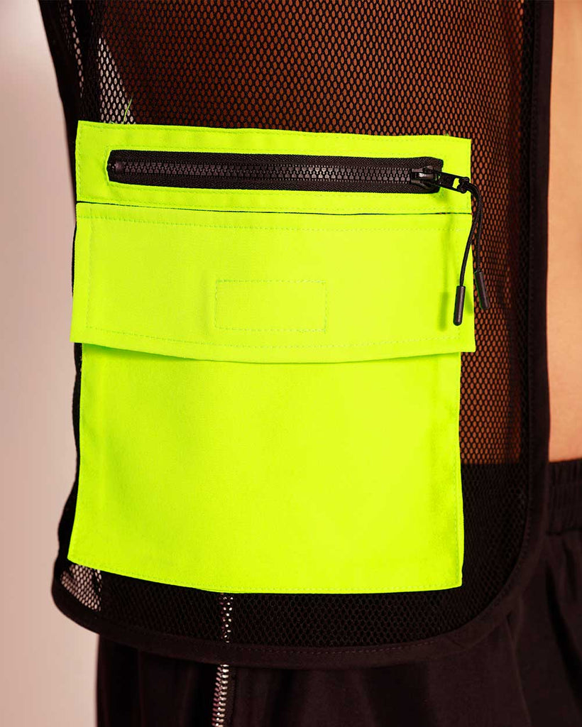 Neon Rebellion Men's Fishnet Vest with Pocket-Black-Detail