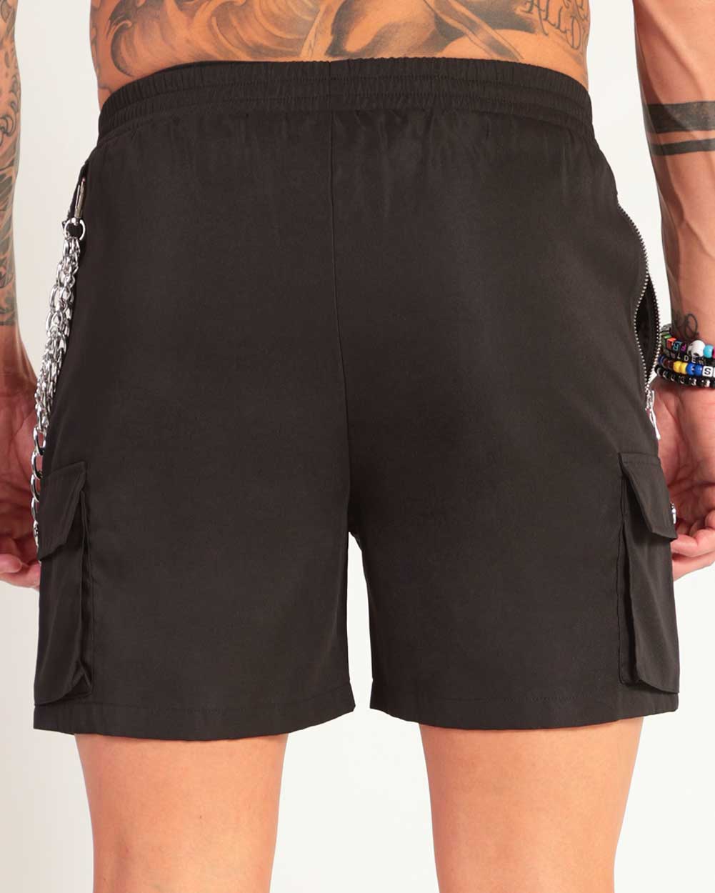 Nightcrawler Men's Shorts w/ Chain-Black-Back--Zach---L