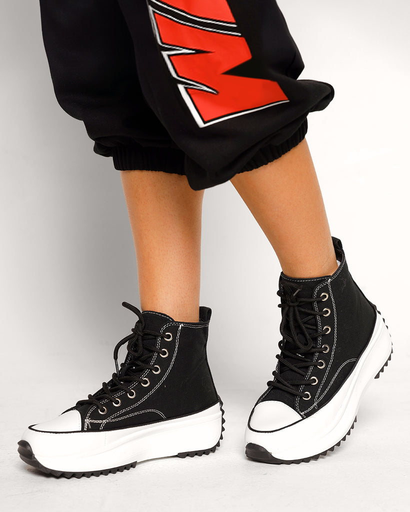 No Pressure Platform Lace-Up Sneakers-Black-Regular-Front 2--Sarah2---7