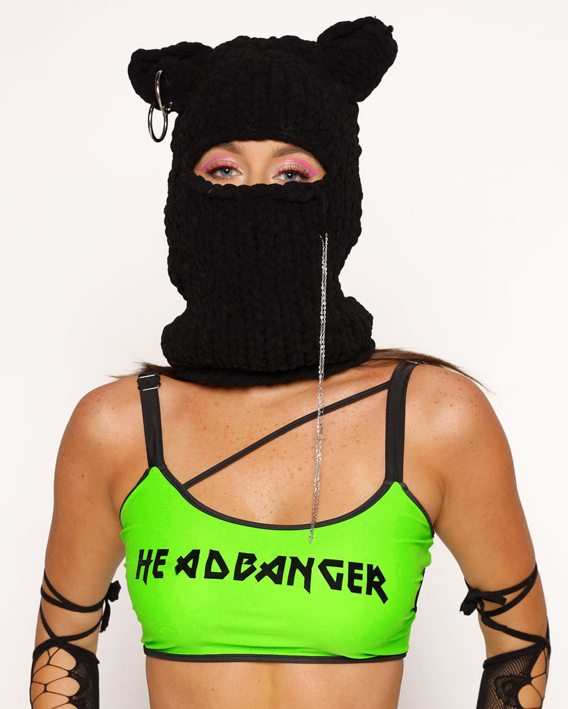 No Repercussions Headbanger Top-Black/Neon Green-Regular-Front--Sarah2---S