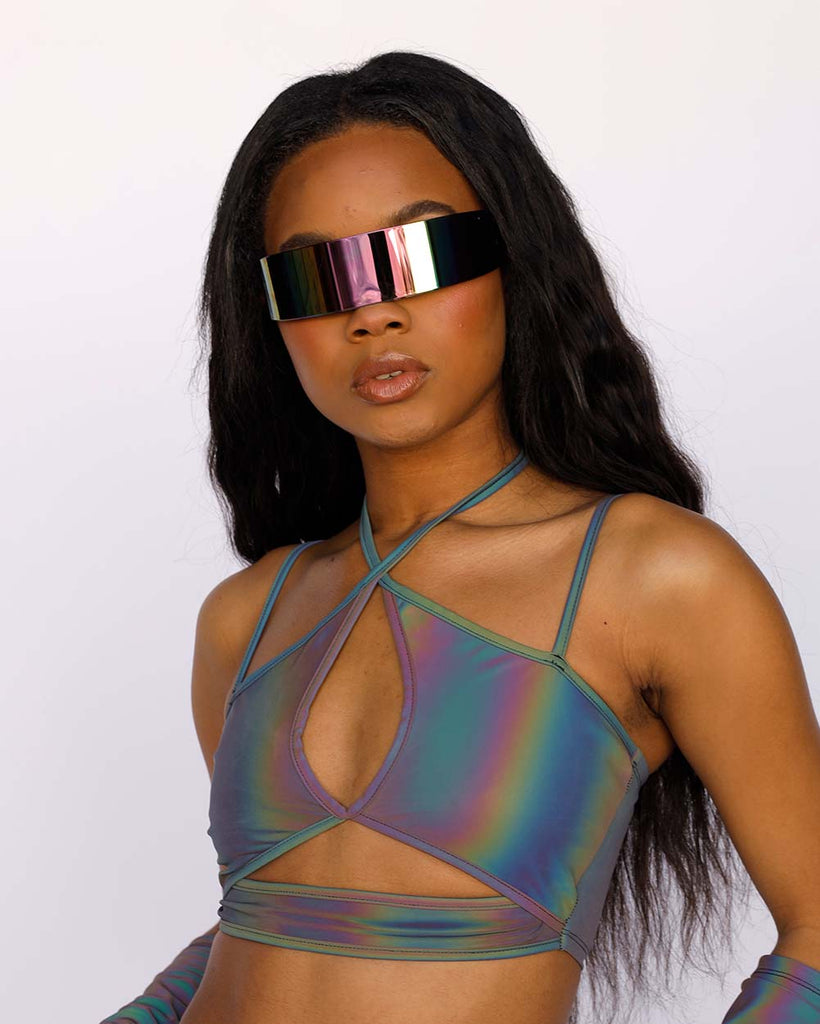 Party Lights Rainbow Reflective Cutout Top-Rainbow-Front--Nevaeh---S