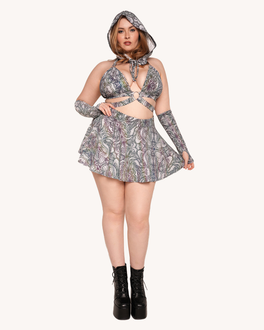 Fashion Reflective Skirt Xl Pure Euphoria White Rainbow Reflective