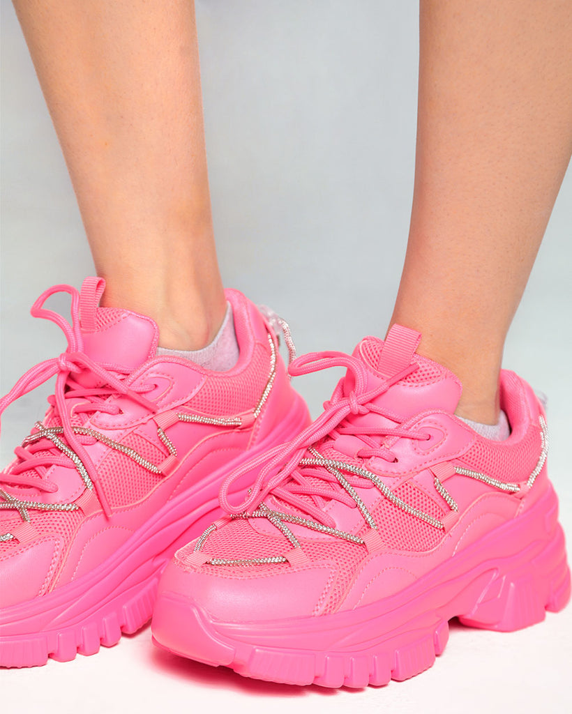 Quantum Leap Platform Sneakers-Hot Pink-Regular-Detail--Model---5