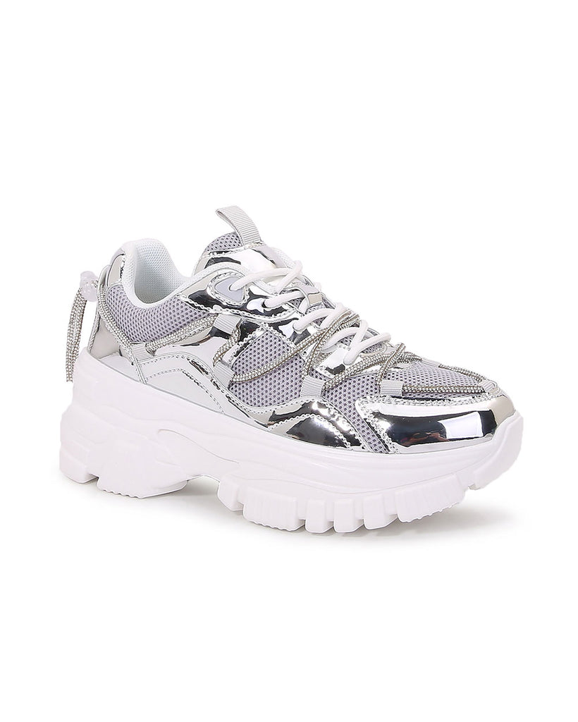 Quantum Leap Platform Sneakers-Silver-Regular-Front--Model---5