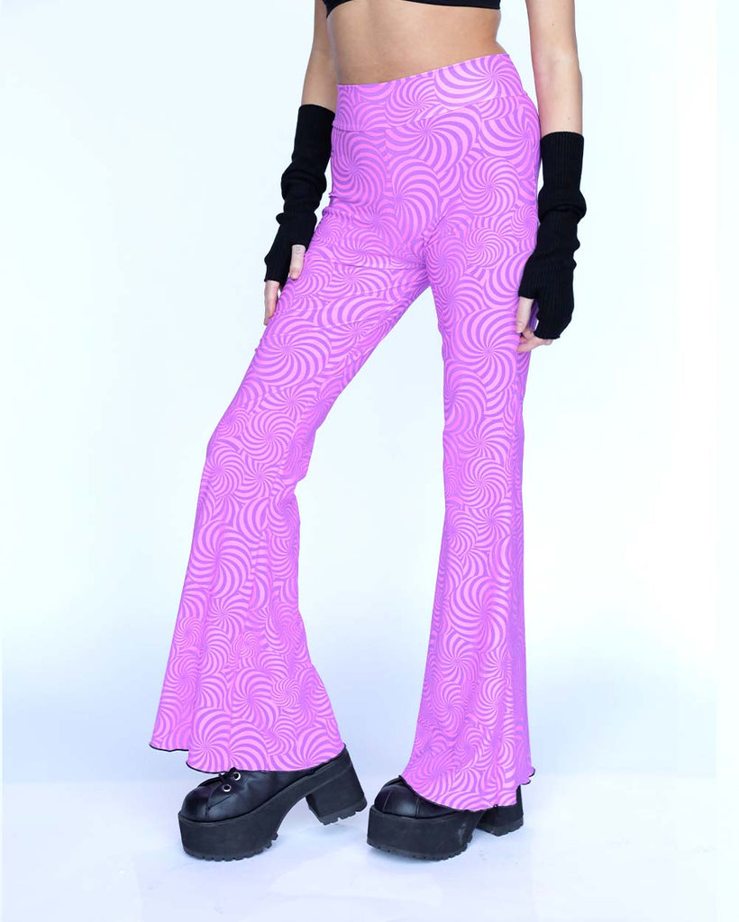 Rolita Couture x iHR Super Wonky Flirt with Me Bell Bottoms-Pink/Purple-Side--Lex---S