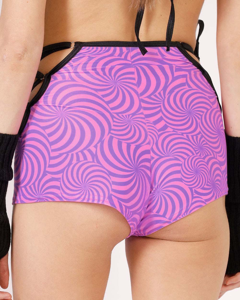 Rolita Couture x iHR Super Wonky Venom Lace Up Bottoms-Pink/Purple-Back--Lex---S