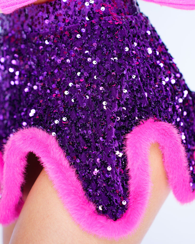 Sequin Skies Marabou Mini Skirt-Pink/Purple-Regular-Detail--Liberty---S