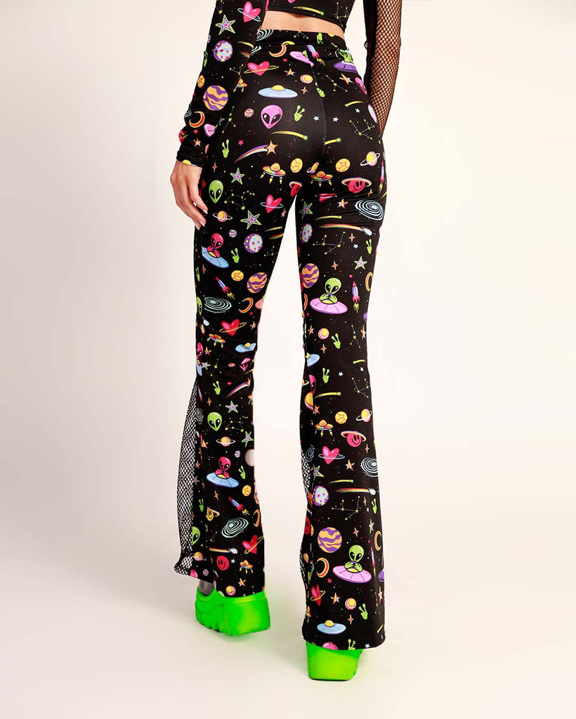 Silly in Space Fishnet Bell Bottoms-Baby Pink/Black/Lavender-Back--Hannah---S