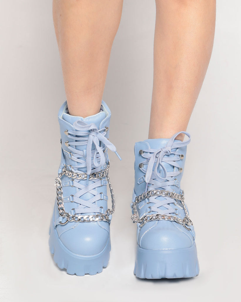 Stompz Chunky Chain Boots-Baby Blue-Regular-Front--Model---7