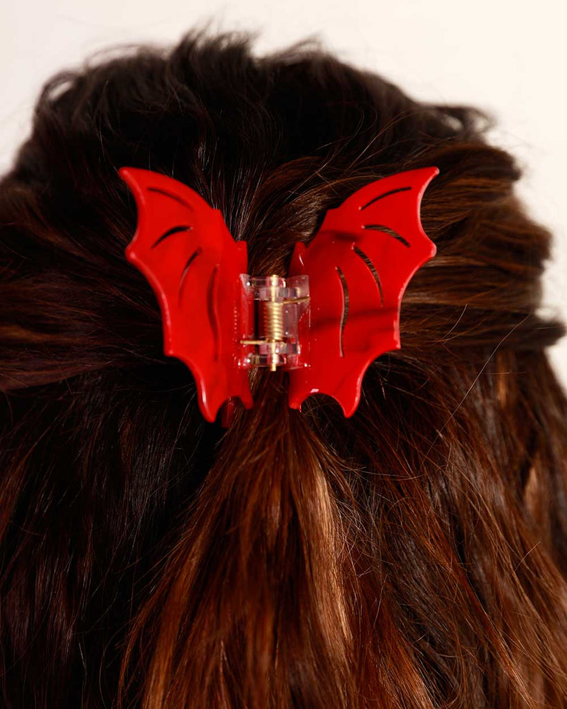 Such a Bat Girl Hair Clip-Red-Front