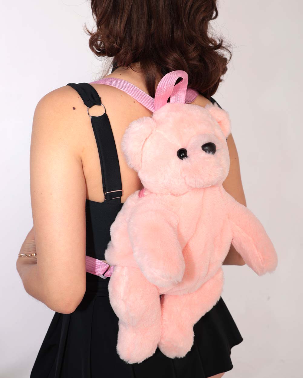 Sweet Cheeks Bear Plush Backpack-Baby Pink-Front
