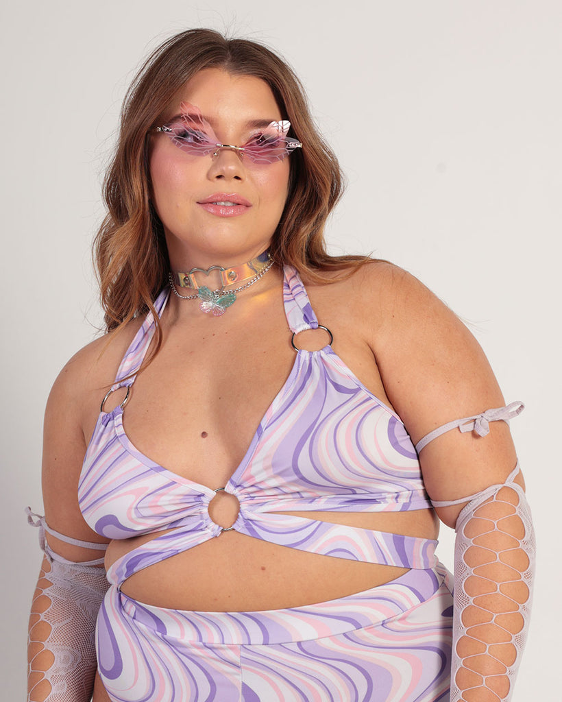 Swirly Sis O-Ring Top-Curve1-Baby Pink/Lavender-Front--Eleena---1X