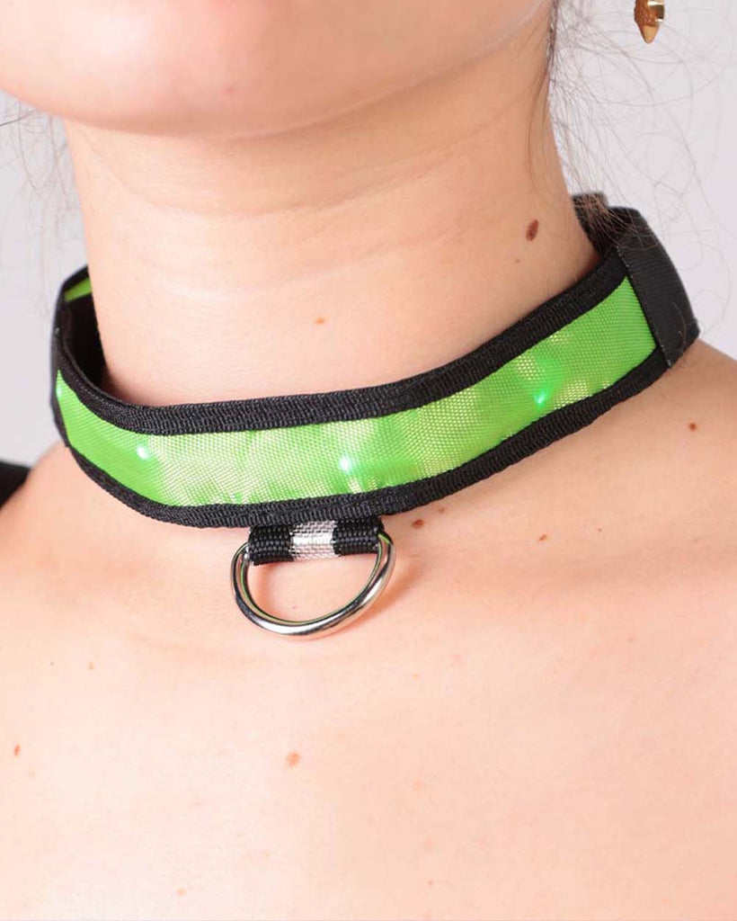 Technicolor_Thrill_Rechargeable_LED_Choker-Neon Green-Front