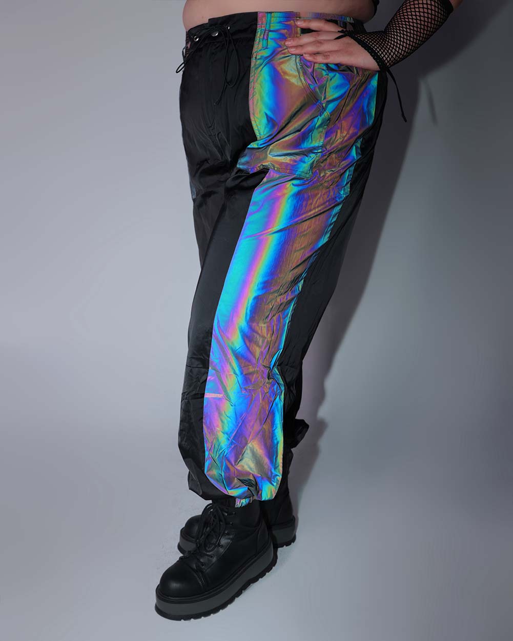 Time 2 Get Lit Rainbow Reflective Cargo Joggers – iHeartRaves