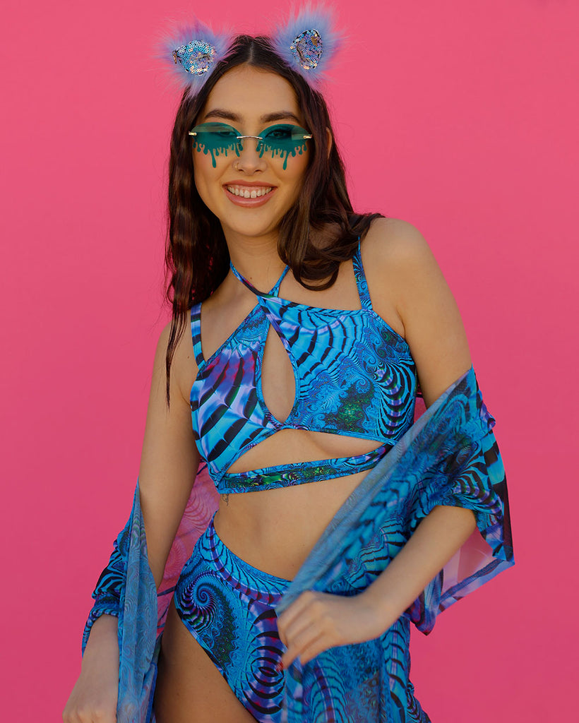 Trippy Tide Halter Top-Black/Blue-Lifestyle--Bethany---S