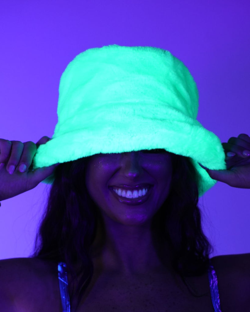Ultra Fluffy Bucket Hat-Neon Green-Regular-Lifestyle