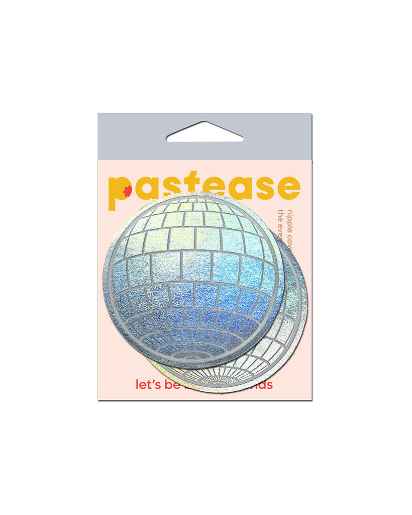 Pastease x iHR Silver Holo Disco Ball Pasties-Silver-Regular-Full--Model---S