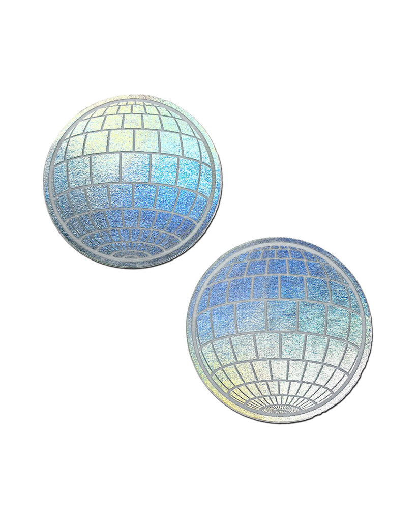 Pastease x iHR Silver Holo Disco Ball Pasties-Silver-Regular--Front---S
