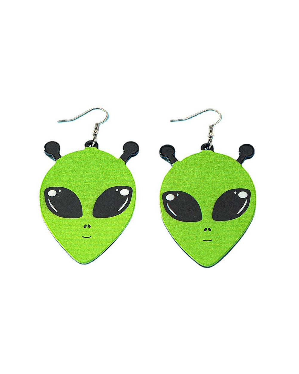 Alien Station Drop Earrings-Green-Front