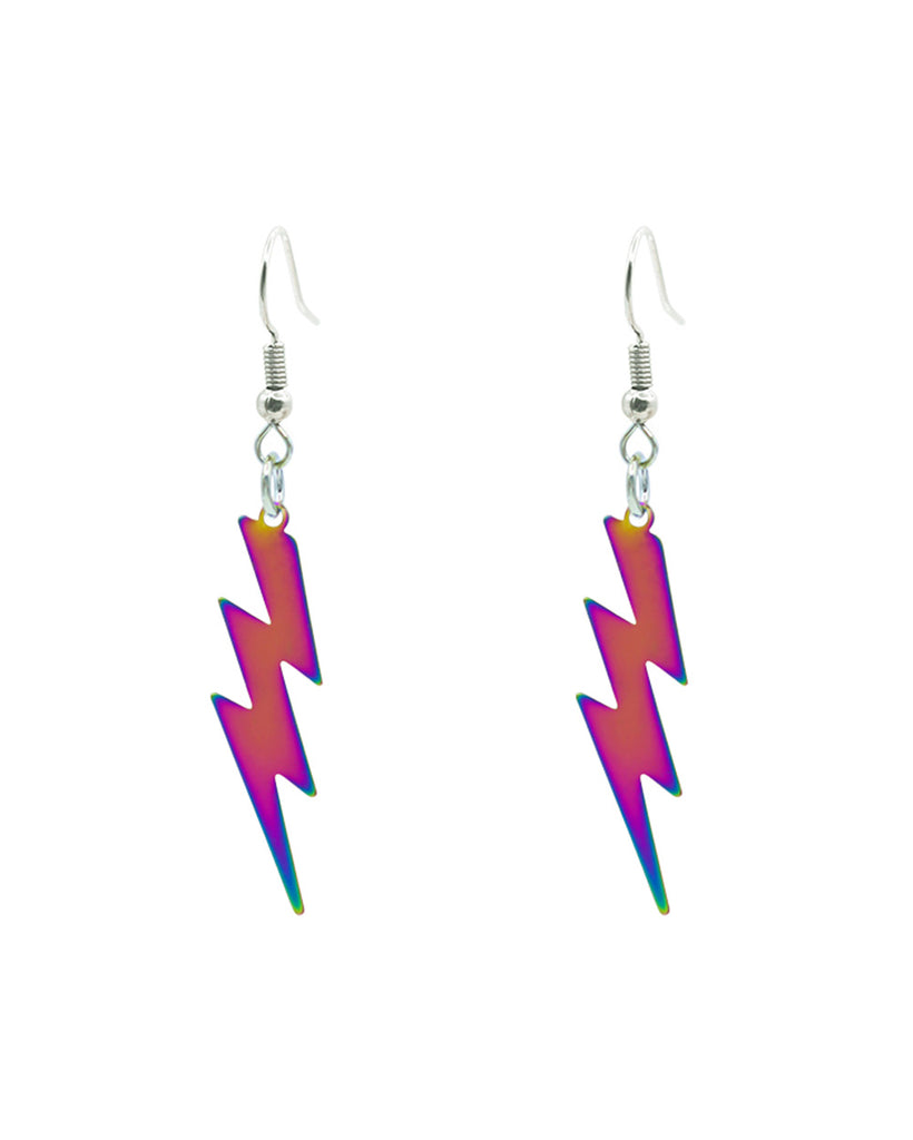 Lightning Thief Earrings-Rainbow-Regular-Back--Model---S
