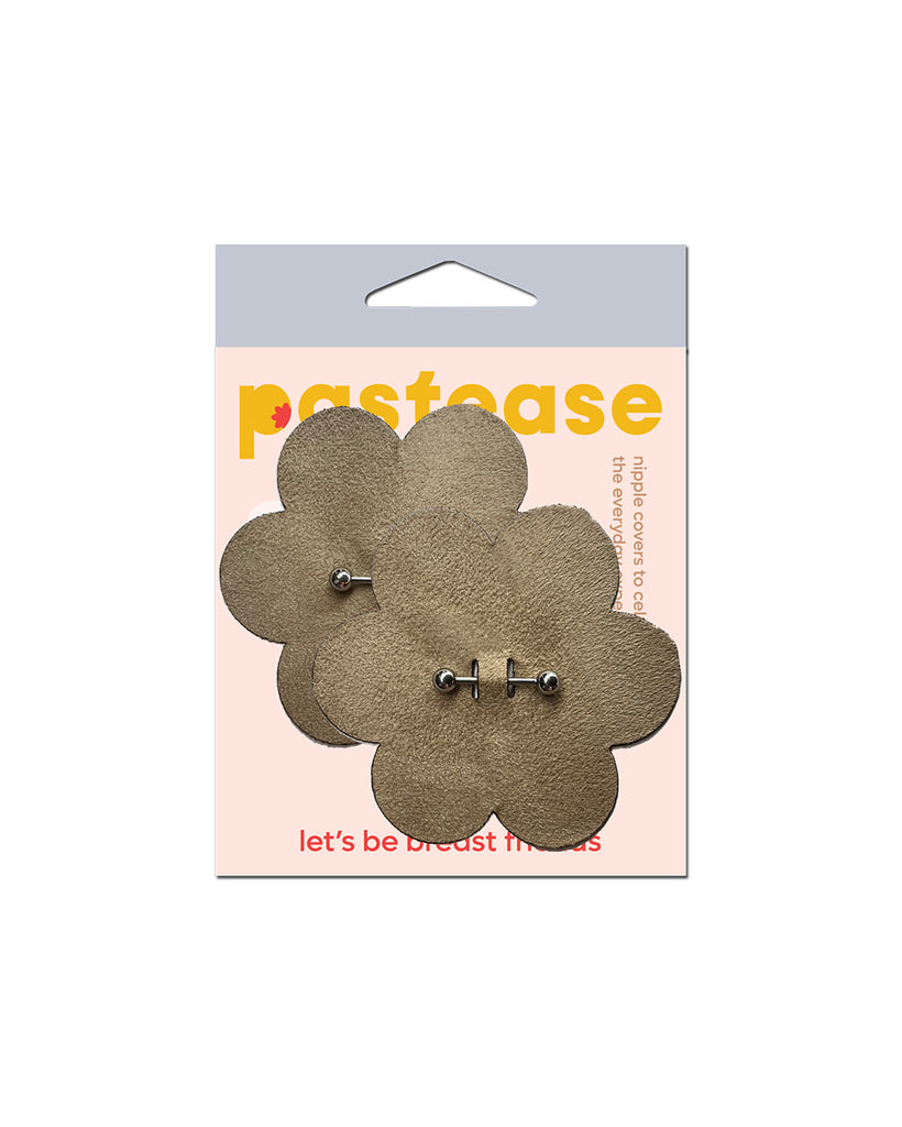 Pastease Peek a Boo Floral Pierced Pasties-Brown-Regular-Full--Model---S