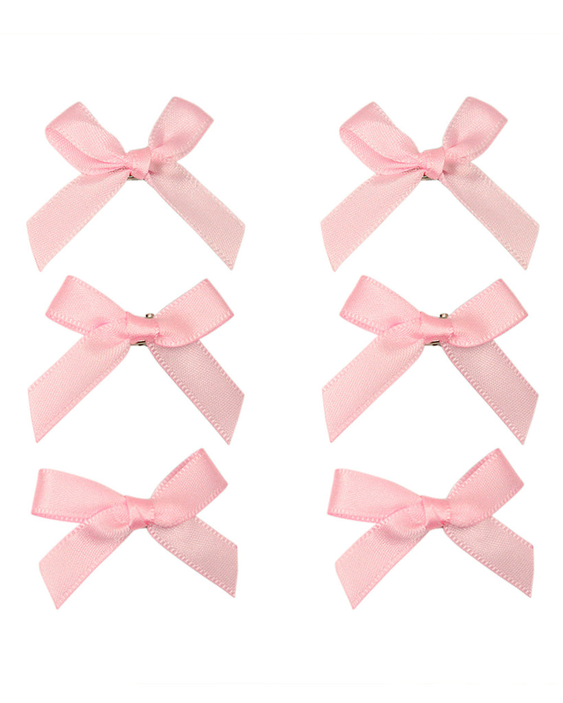 Sweet & Flirty Ribbon Hair Clips-Baby Pink-Regular-Mock--Sarah2---S
