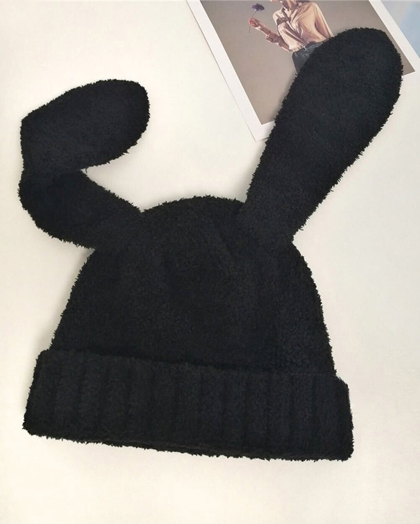 Hunny Bunny Hat-Black-Regular-Front--Model---S