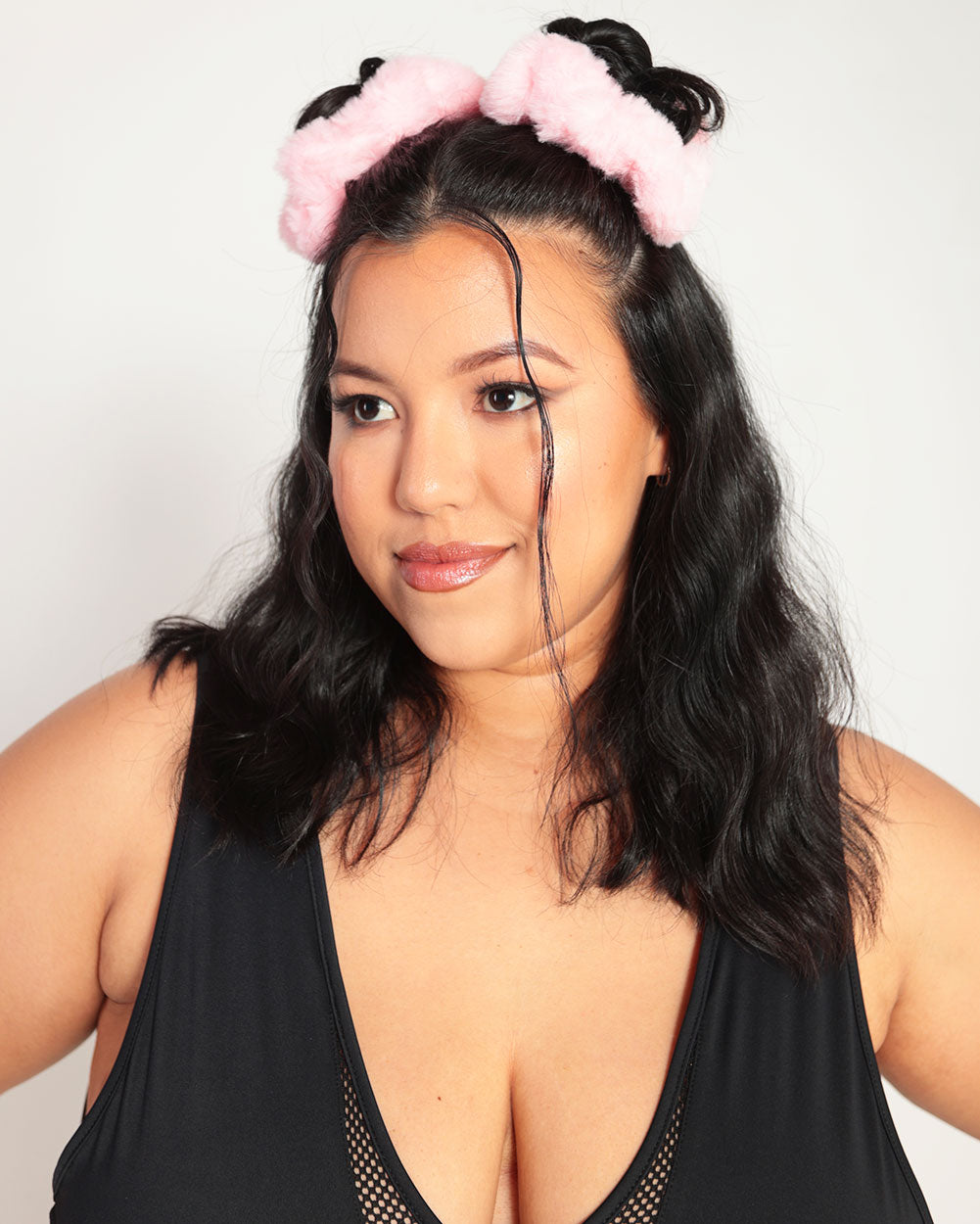 Ultra Furry Pocket Scrunchies-Baby Pink-Front
