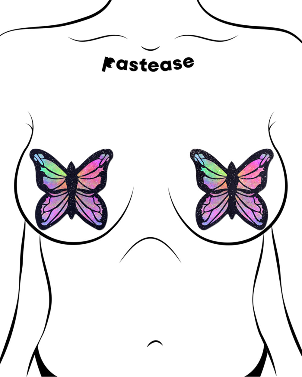 Pastease Glitter Butterfly Pasties-Rainbow-Lifestyle