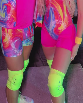 Disco Circa Costume Set-Neon Green/Neon Orange/Neon Pink/Neon Yellow-Video