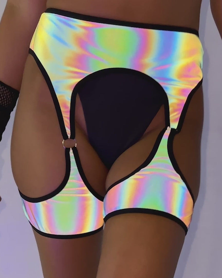 Fantasia Rainbow Reflective Leg Harness-Rainbow-allskus