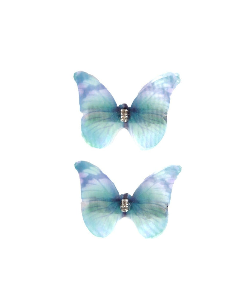 Baby Blue Butterfly Hair Clips