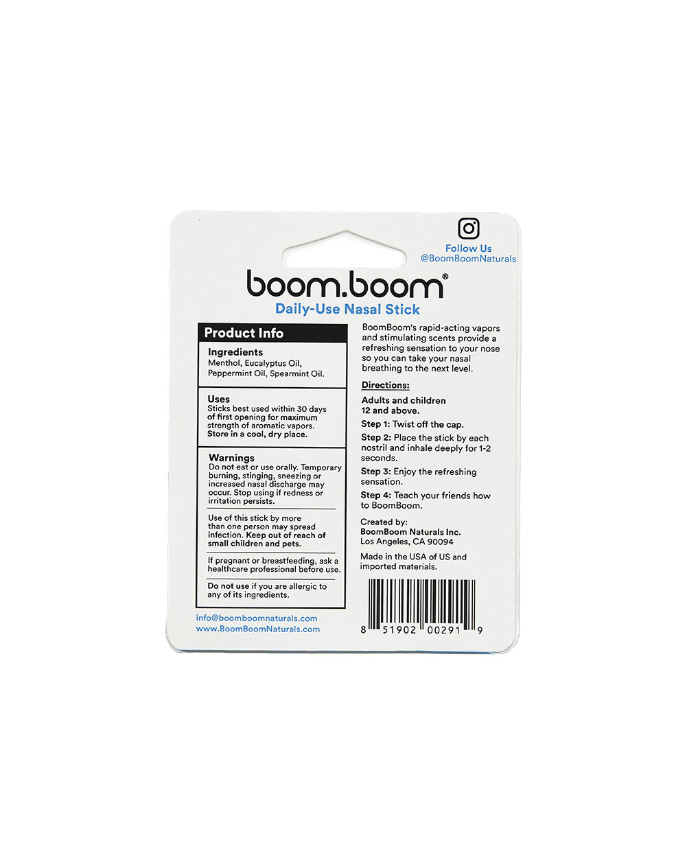 BoomBoom Refreshing Mint Inhaler-Black-Front