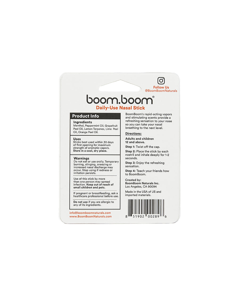 BoomBoom Tropical Rush Energizing Inhaler-Black-Front