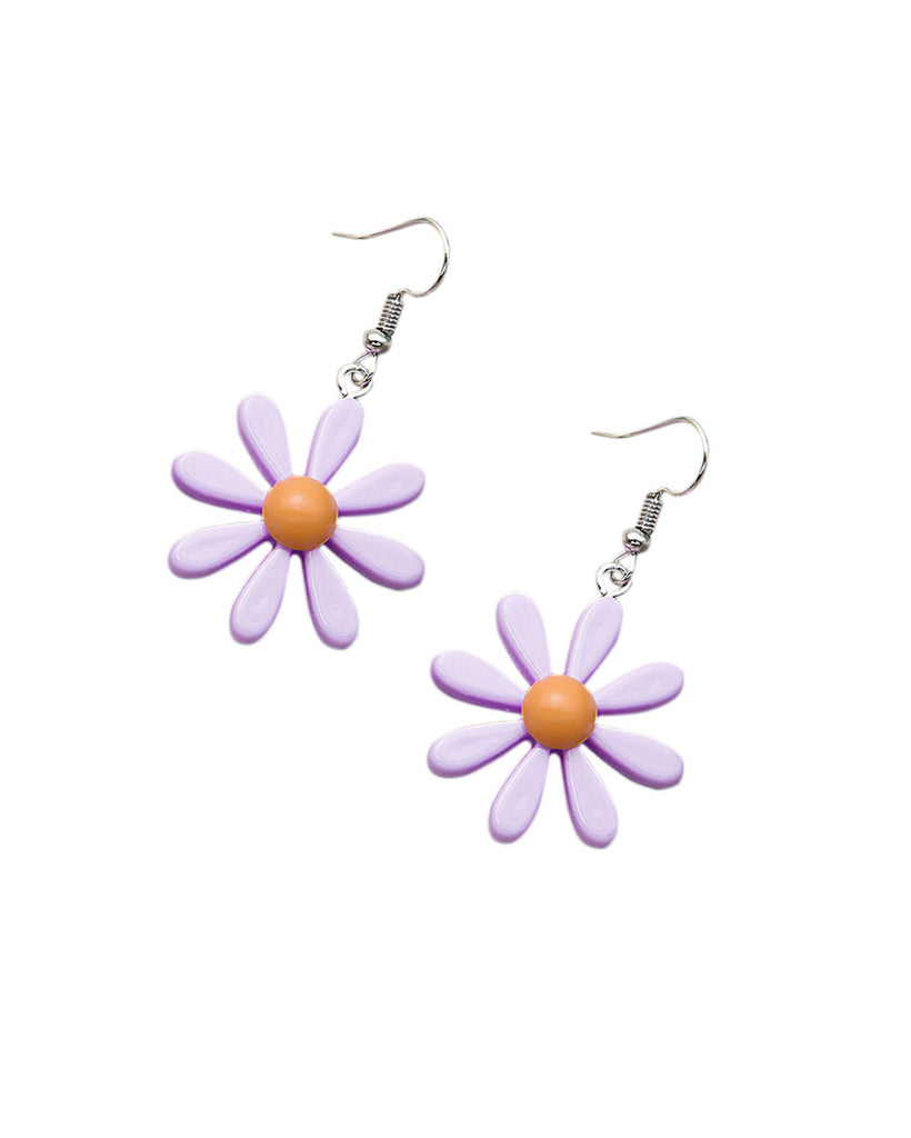 Spring's Bloom Daisy Earrings-Lavender