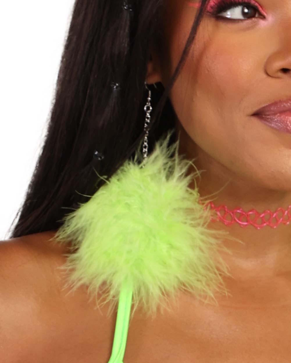 BrittsBlossoms Fluff Earrings-Neon Green