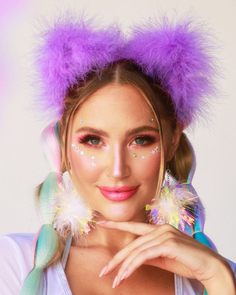 BrittsBlossoms Fluff Kitty Ears-Lavender-Lifestyle